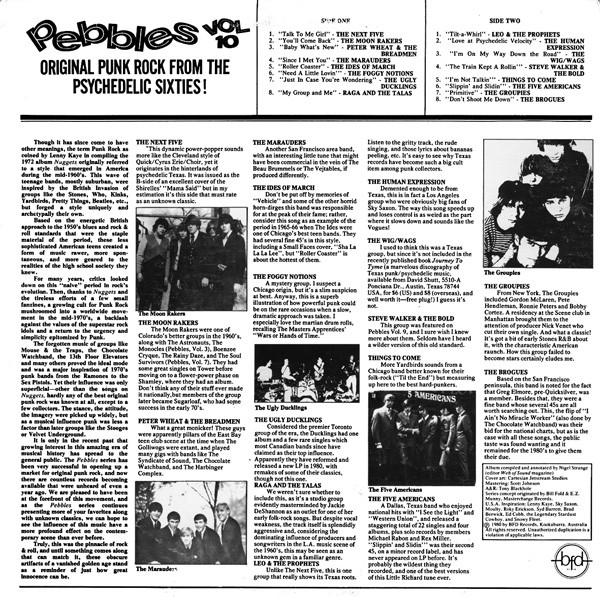 LP - PEBBLES - VOLUME 10 Classic US Garage punk compilation orig