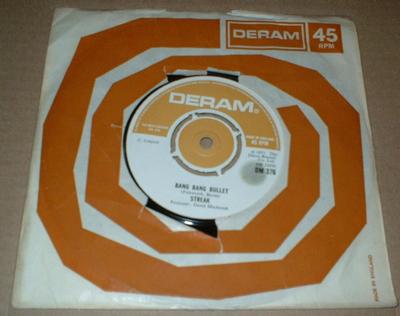 STREAK - BANG BANG BULLET / BLACK JACK MAN Rare UK glam single from 1973. (7")