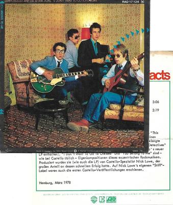 COSTELLO, ELVIS AND THE ATTRACTIONS - (I DON'T WANT TO GO TO) CHELSEA / YOU BELONG TO ME German ps, review copy with promo/infosheet! (7")
