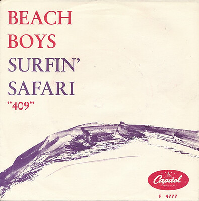 BEACH BOYS, THE - SURFIN' SAFARI / 409 Scarce Swedish 1962 ps (7")