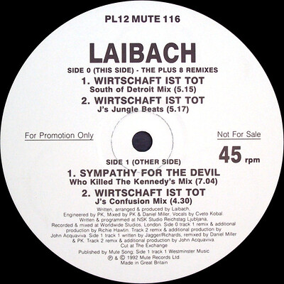 LAIBACH - WIRTSCHAFT IST TOT UK promo 12" maxi (12")