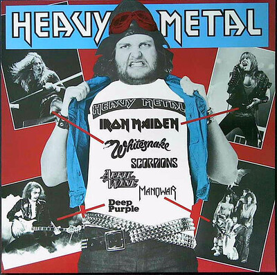VARIOUS ARTISTS (METAL / HARD ROCK) - HEAVY METAL Sweden-only 1984 compilation. Iron Maiden, Scorpions, Deep Purple a.o. (LP)