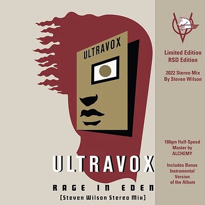 ULTRAVOX - rage in eden ( Steven Wilson Stereo Mix ) Black Friday 2022, Clear vinyl 180 Gram (2LP)