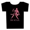 DE STIJL - GIRL LOGO  Small,  straight “girlie” fits as XXS for men as well, Black with logo in Pink (TS)