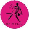 DE STIJL - BADGE   1” badge, pink/black (BADGE)