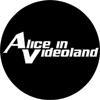 ALICE IN VIDEOLAND - LOGO    1” pin, Black with white logo (BADGE)