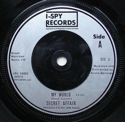 SECRET AFFAIR - MY WORLD   Mod classic, 1980,  third single in I-Spy keyhole sleeve (7")
