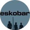 ESKOBAR - LOGO & SILHOUTTES  Blue with black print, 1” pin/badge (BADGE)