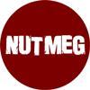 NUTMEG - LOGO      winered/white  1” pin/badge (BADGE)