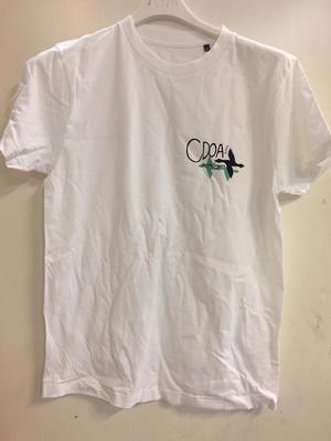 CDOASS - EXTRA FINGERS  Medium, White tight T-shirt with small cool black/green print on front (TS)