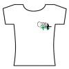 CDOASS - EXTRA FINGERS  Medium Girlie, White slimfit Lady-shirt with small cool black/green print on front (TS)