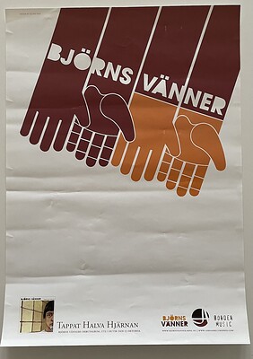 BJÖRNS VÄNNER - TAPPAT HALVA HJÄRNAN 42 x 30 cm promo poster (POS)