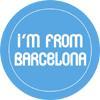 I'M FROM BARCELONA - LOGO  1” badge, Blue and white (BADGE)
