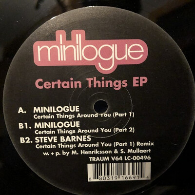 MINILOGUE - CERTAIN THINGS EP 12" maxi (12")