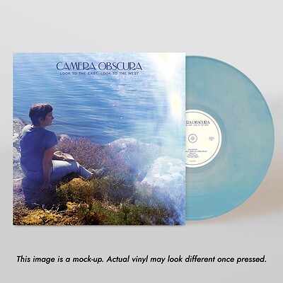 CAMERA OBSCURA (INDIE) - LOOK TO THE EAST, LOOK TO THE WEST blue / white vinyl pressed galaxy effect in a gatefold jacket with lyrics. (LP)