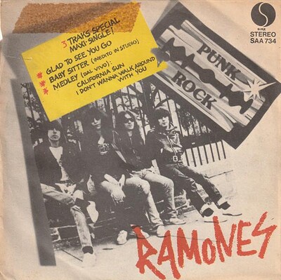 RAMONES - GLAD TO SEE YOU GO Reissue of Italian 1977 EP (7")