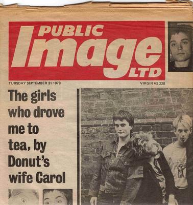 PUBLIC IMAGE LIMITED - PUBLIC IMAGE / The Cowboy Song Rare newspaper sleeve. (7")