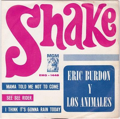 ERIC BURDON & THE ANIMALS - SHAKE E.P. Rare Mexican pressing (7")