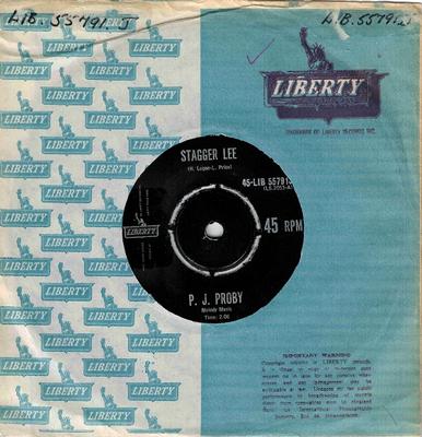 PROBY, P.J. - STAGGER LEE / Mission Bell uk pressing (7")