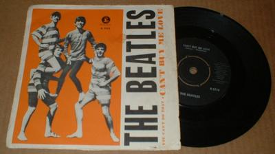 BEATLES, THE - CAN'T BUY ME LOVE / You Can't Do That Rare Swedish press from 1964 w the orange sleeve. (7")