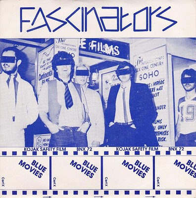 FASCINATORS - BLUE MOVIES / Monochrome Moan Rare UK powerpop single from 1981. (7")