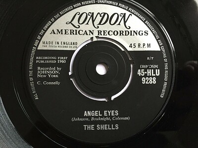 SHELLS, THE - ANGEL EYES / Baby Oh Baby UK press from 1961. (7")