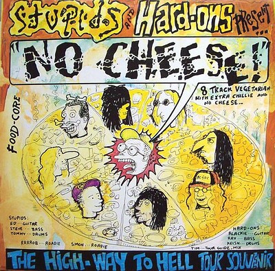 STUPIDS/HARD-ONS - NO CHEESE! (THE HIGH-WAY TO HELL TOUR SOUVENIR) uk original on yellow vinyl (10")