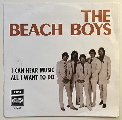 BEACH BOYS, THE - I CAN HEAR MUSIC / All I Want To Do Swedish press from 1969. Blue print on back sleeve. (7")