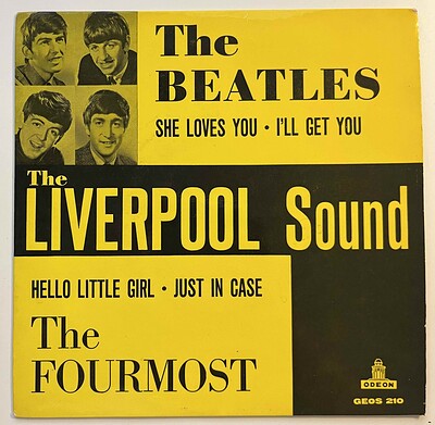 BEATLES, THE / FOURMOST, THE - THE LIVERPOOL SOUND EP Rare Swedish split ep from 1963. Black labels. (7")