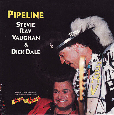 STEVIE RAY VAUGHAN  &  DICK DALE - PIPELINE / Love struck baby eec original pressing, promo stamp (7")