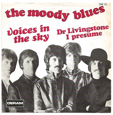 MOODY BLUES, THE - VOICES IN THE SKY / DR. LIVINGSTONE I PRESUME Belgian ps (7")